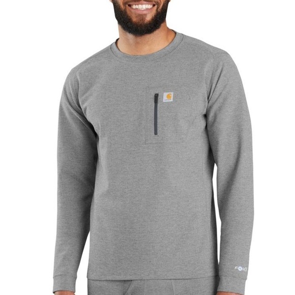 Carhartt Men's Base Force Heavyweight Crew in Grey - Picture 1 of 9